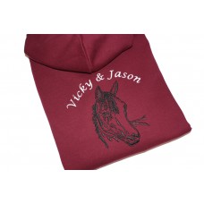 Child’s Horse Horse Pony Personalised Embroidered Hoodie Any Wording 4 colours
